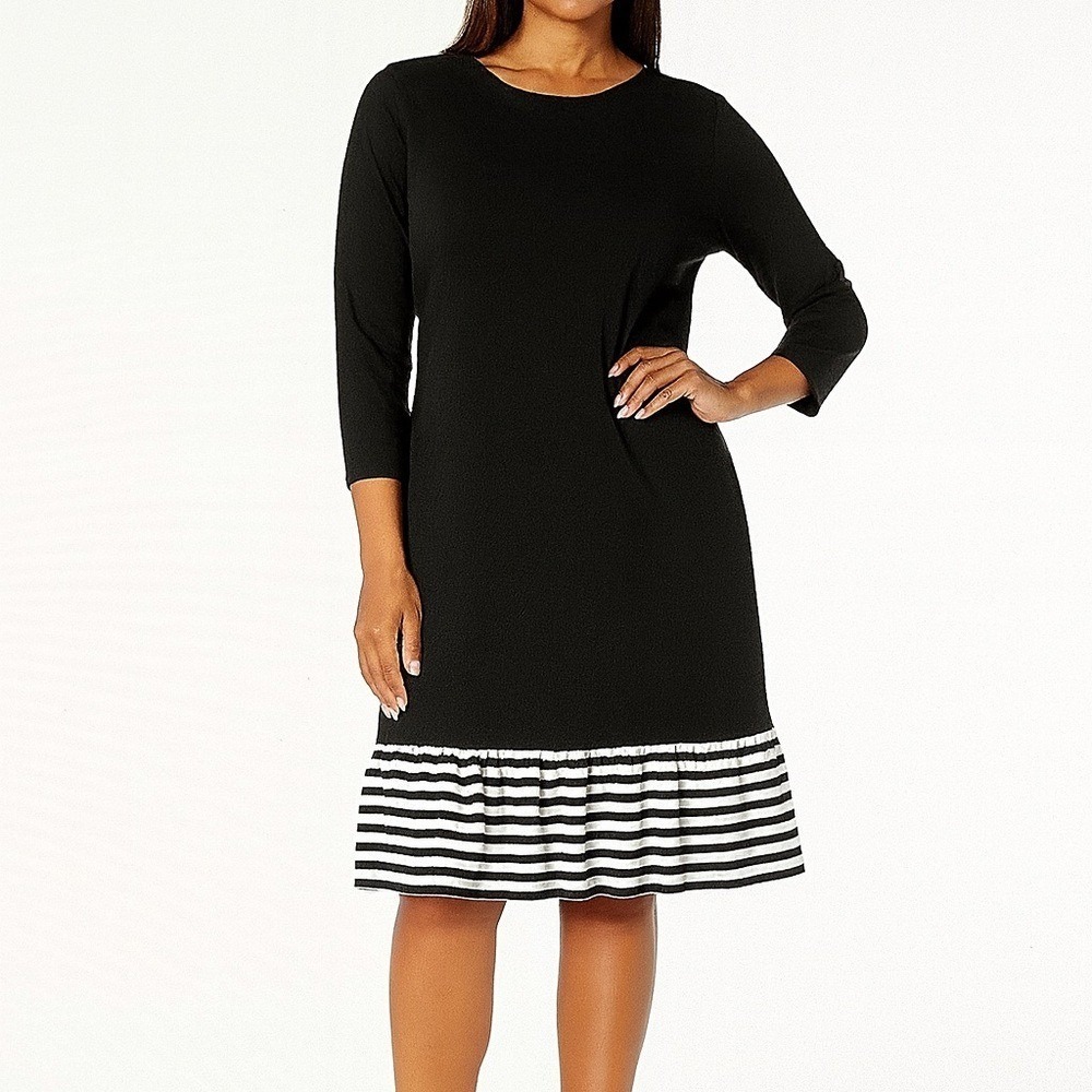 Michael Michael Kors Black Crew Midi Dress‎ Size Small